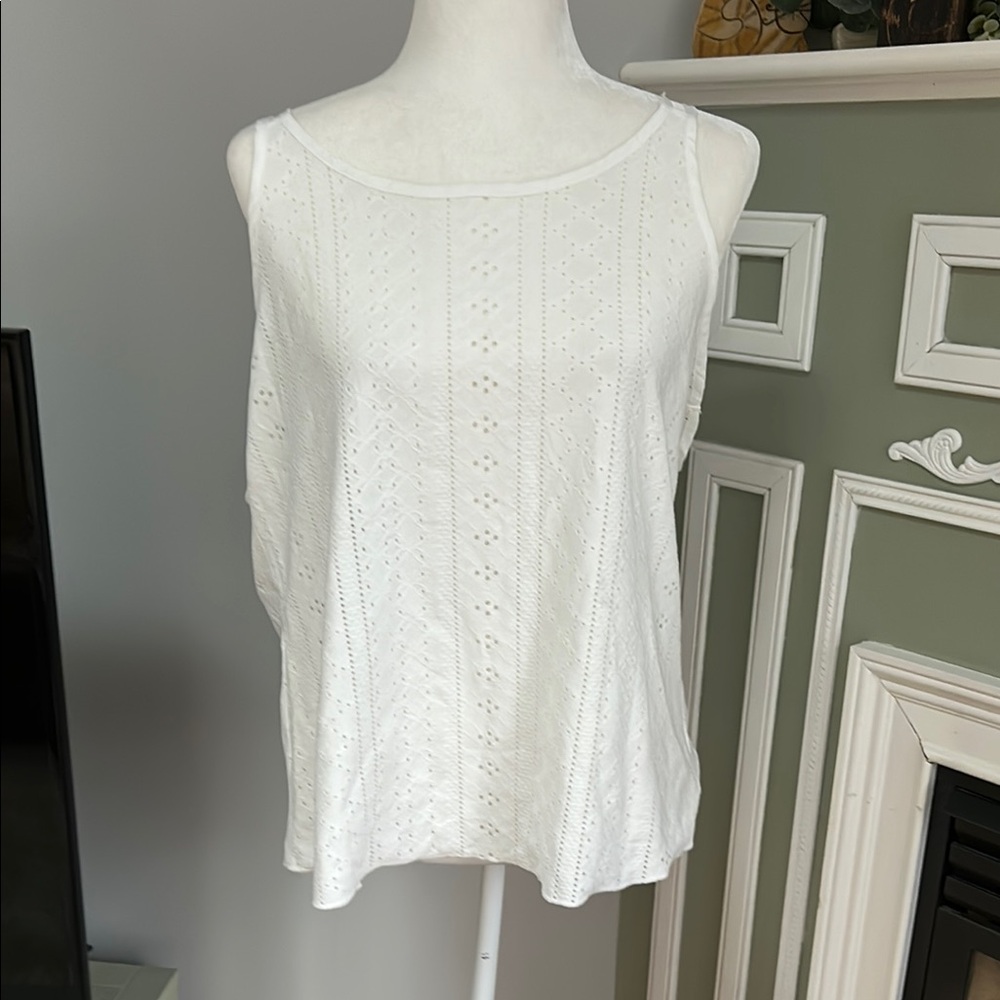 White Eyelet Spaghetti Strap Top